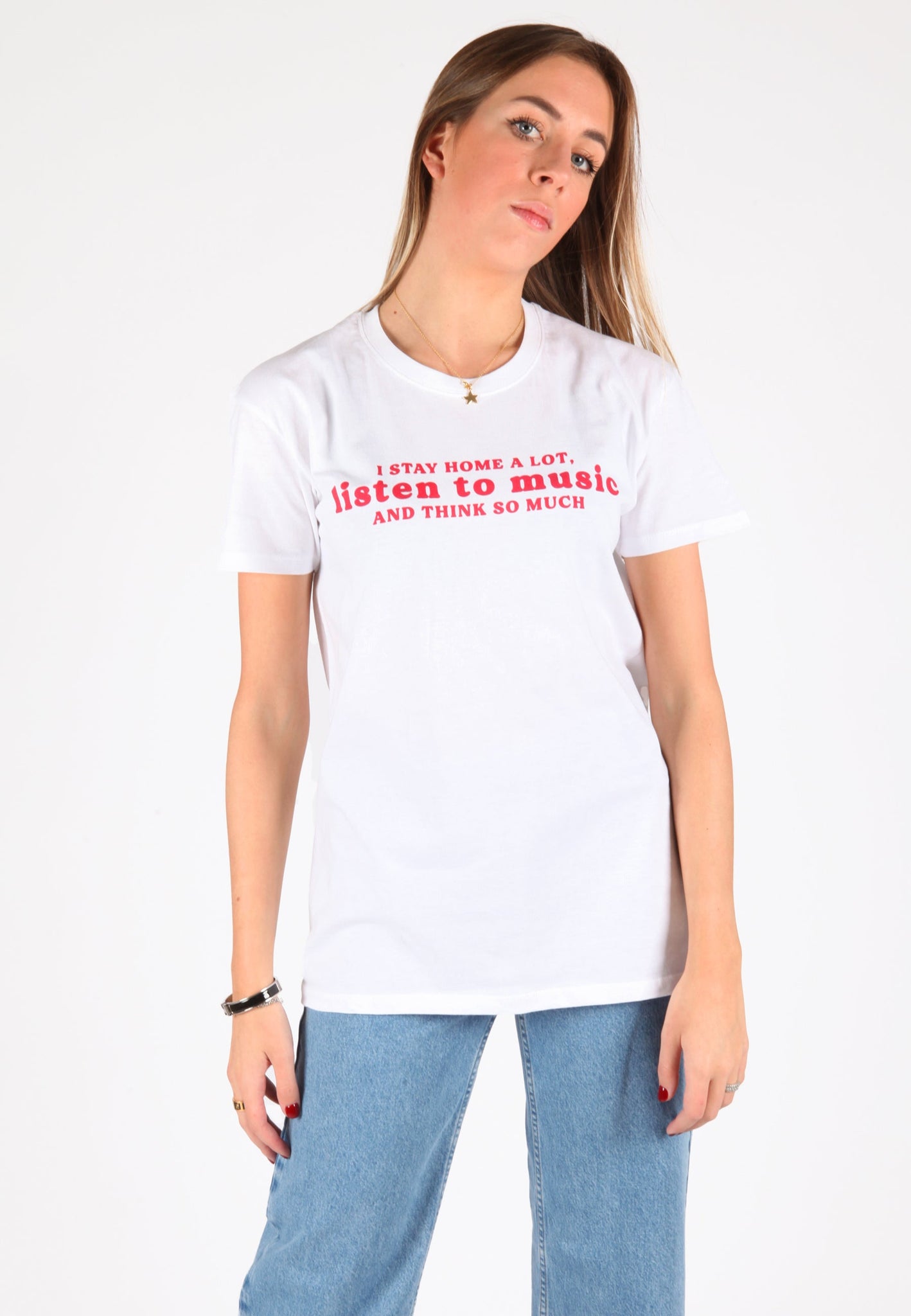 Camiseta Donna "Hogar, música y pensar" 