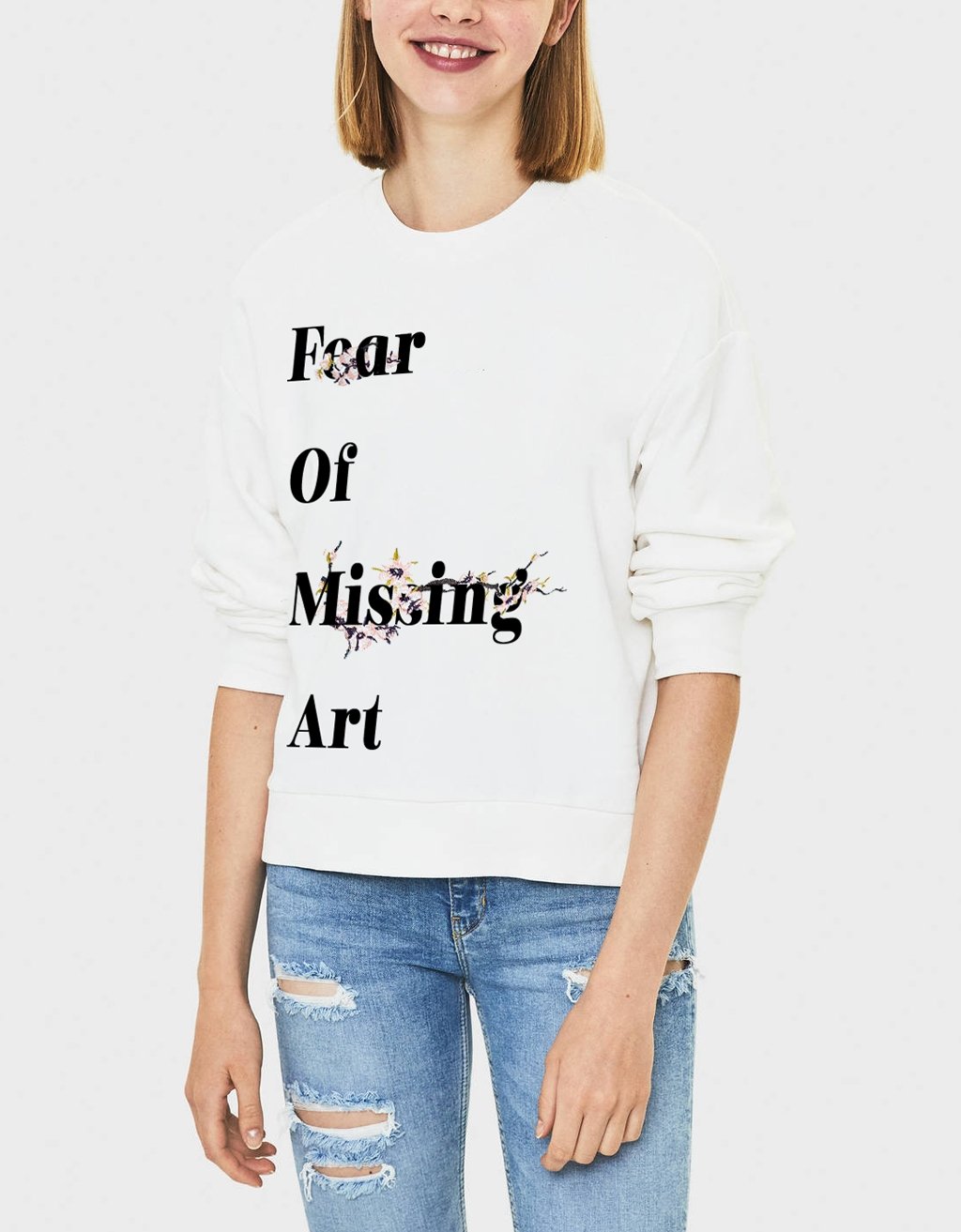 Felpa Girocollo Donna "Fear of missing art" - dandalo