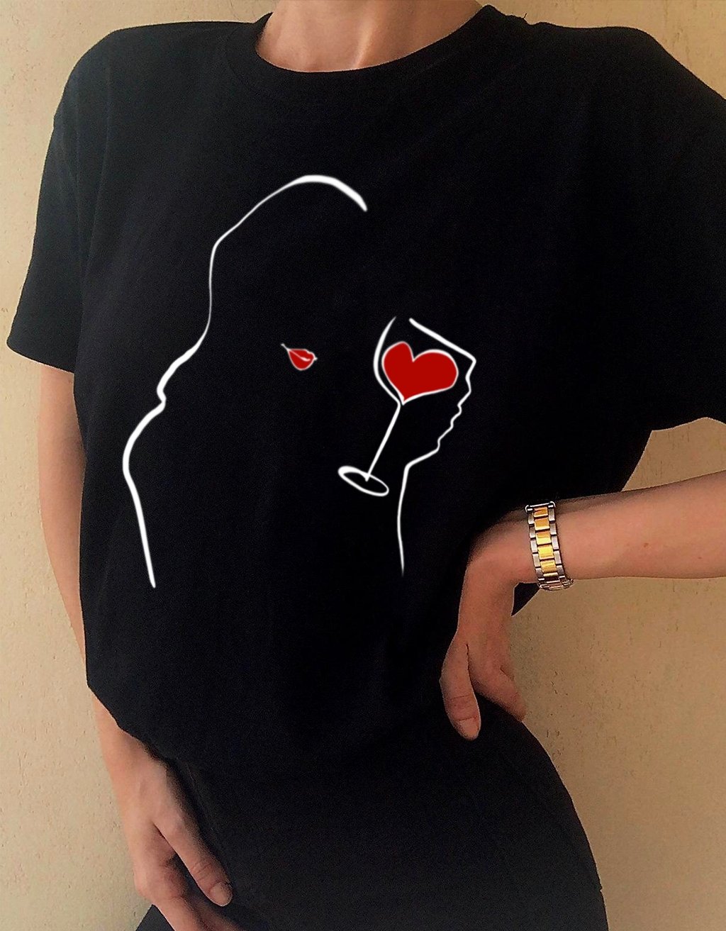 T-Shirt Donna "Better with wine" - dandalo