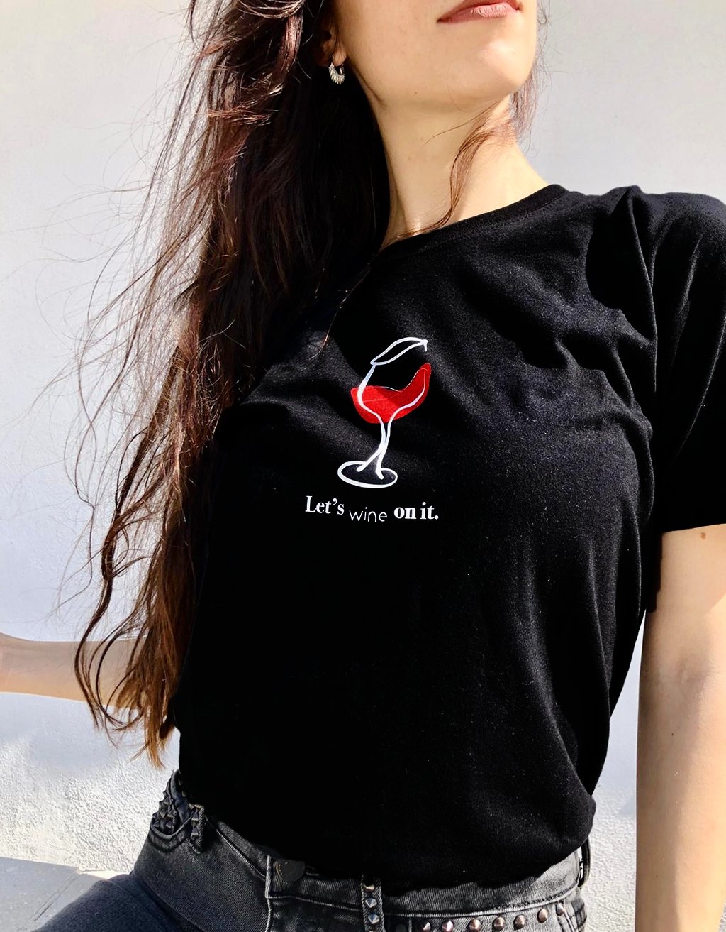 T-Shirt Donna "Let's wine on it" - dandalo
